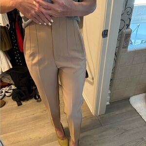 Zara Women's Tan High-Waisted Pants